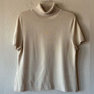Judith Hart Vintage Silk Blend Short Sleeve‎ Turtleneck Size M